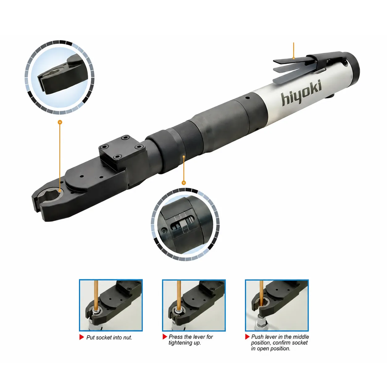 Hiyoki Tr-5601-40 Havalı Açık Ağızlı Boru Rekoru Somun Sıkma 4-17 Nm