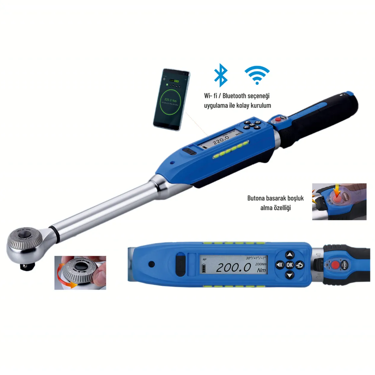 Wb-5-50 Wireless (Haberleşmeli) Dijital Tork Ölçüm Cihazı 5-50 Nm